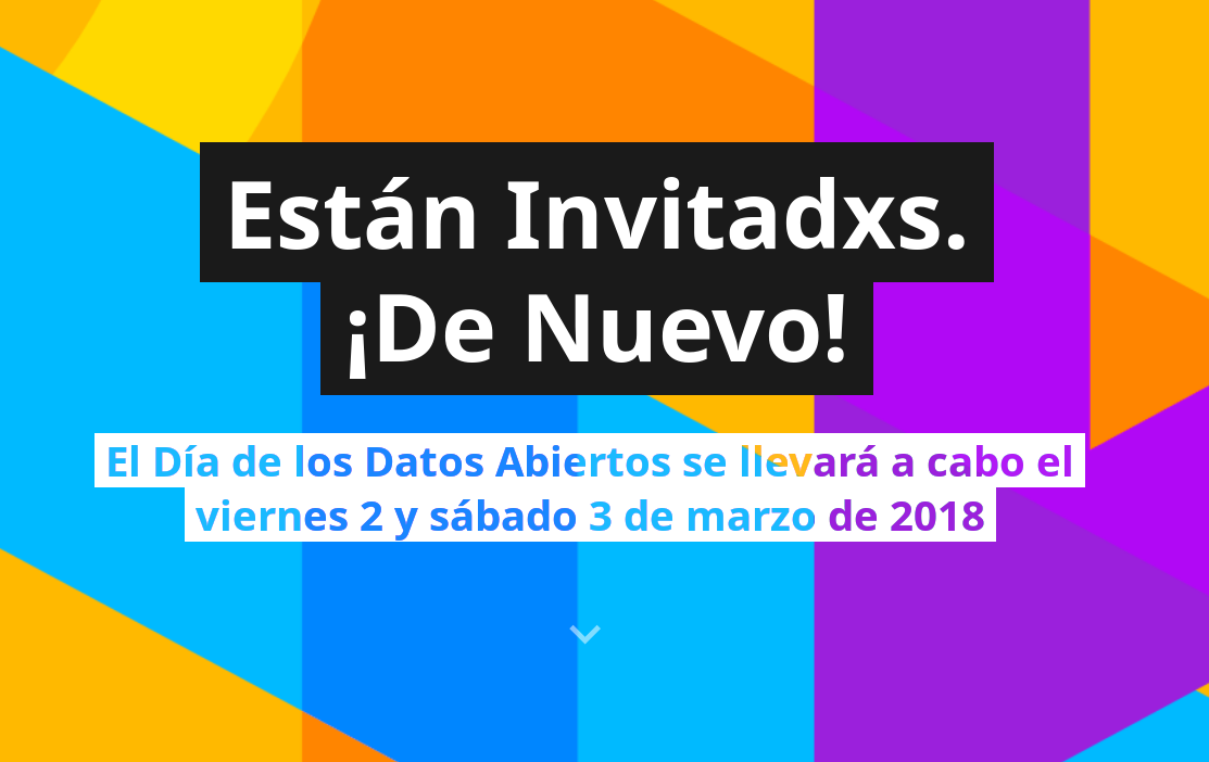 Están invitadxs, de nuevo. Día de los datos abiertos, 2 y 3 de marzo de 2018 en Medialab-Prado