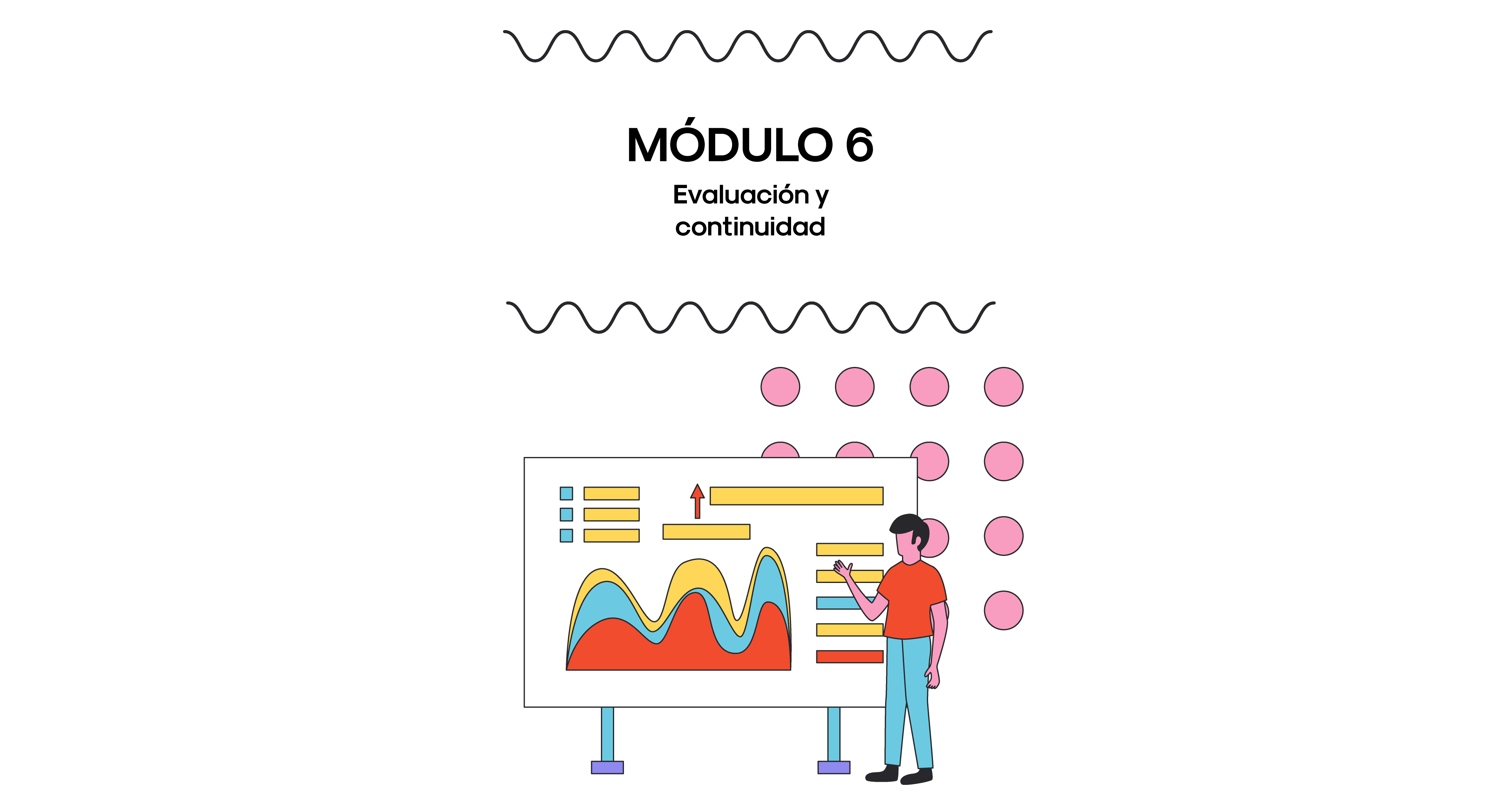 ilustración de una persona enseñando una pizarra con gráficos