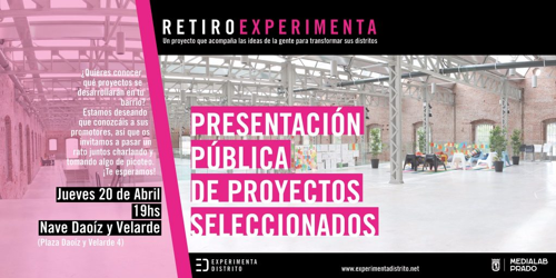Cartel presentación proyectos Retiro Experimenta