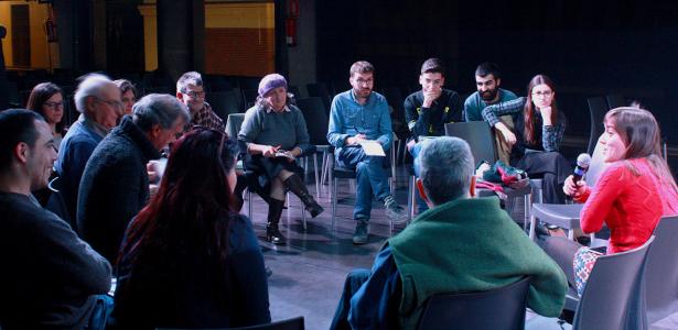 People talking in circle