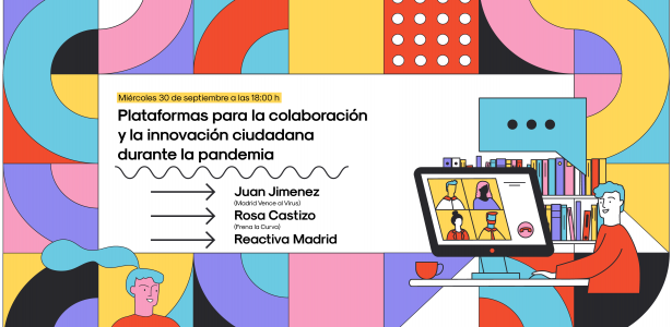 ilustración de una persona mirando el ordenador, dentro de la cartela general