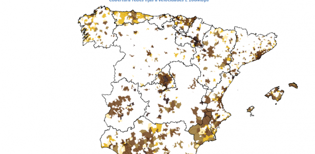 Internet connectivity map of Spain