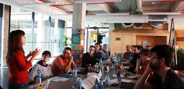 Working group at a table