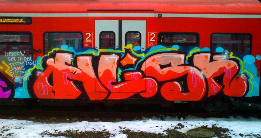 Detalle de grafiti en un vagón de tren. liborius Graffiti Heidelberg Jan2013 (4). https://flic.kr/p/dRkXg6