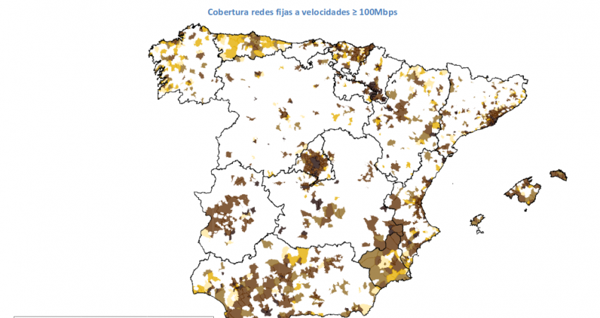 Internet connectivity map of Spain