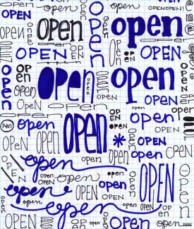 Dibujo de la palabra Open