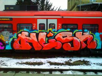 Detalle de grafiti en un vagón de tren. liborius Graffiti Heidelberg Jan2013 (4). https://flic.kr/p/dRkXg6