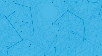 red de líneas y puntos sobre fondo azul
