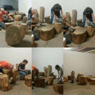 Foto de los talleres de jugando con tronco