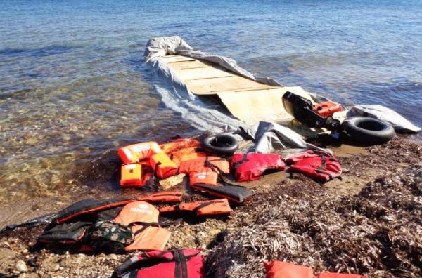 Llegada de refugiados a la isla de Chios