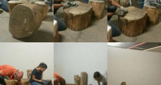 Foto de los talleres de jugando con tronco