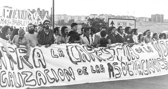 Protestas en los 70 en Moratalaz
